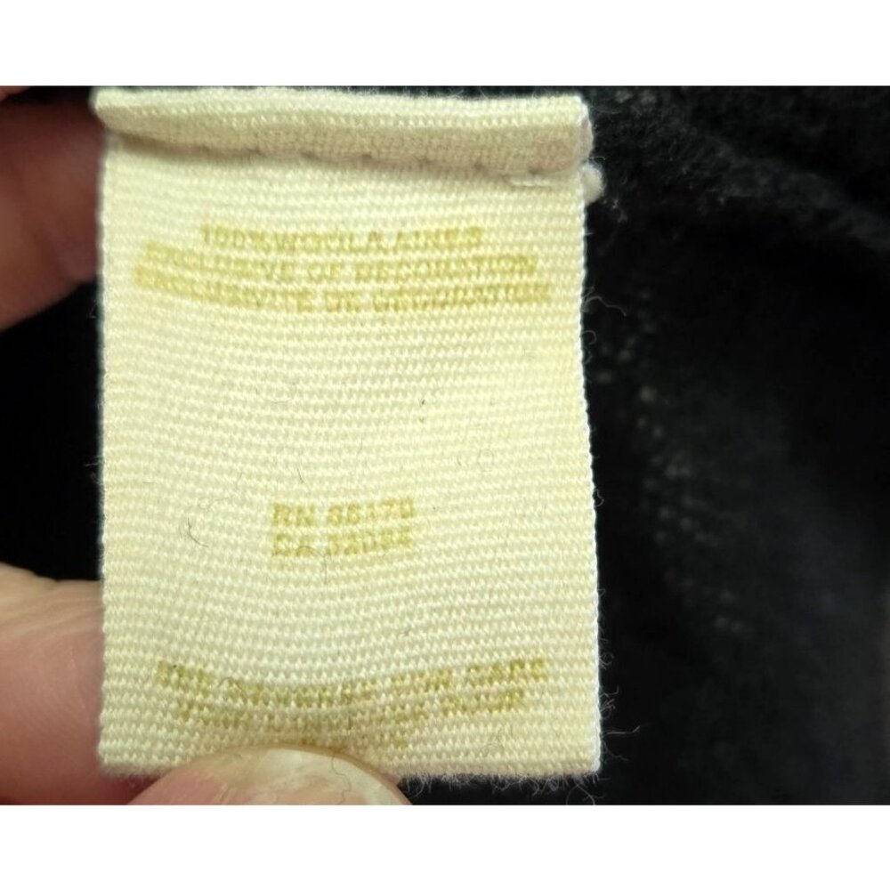 Free People Wool Black Long Sleeve Knit Tunic Floral Embroidered Henley Button P - Picture 6 of 13